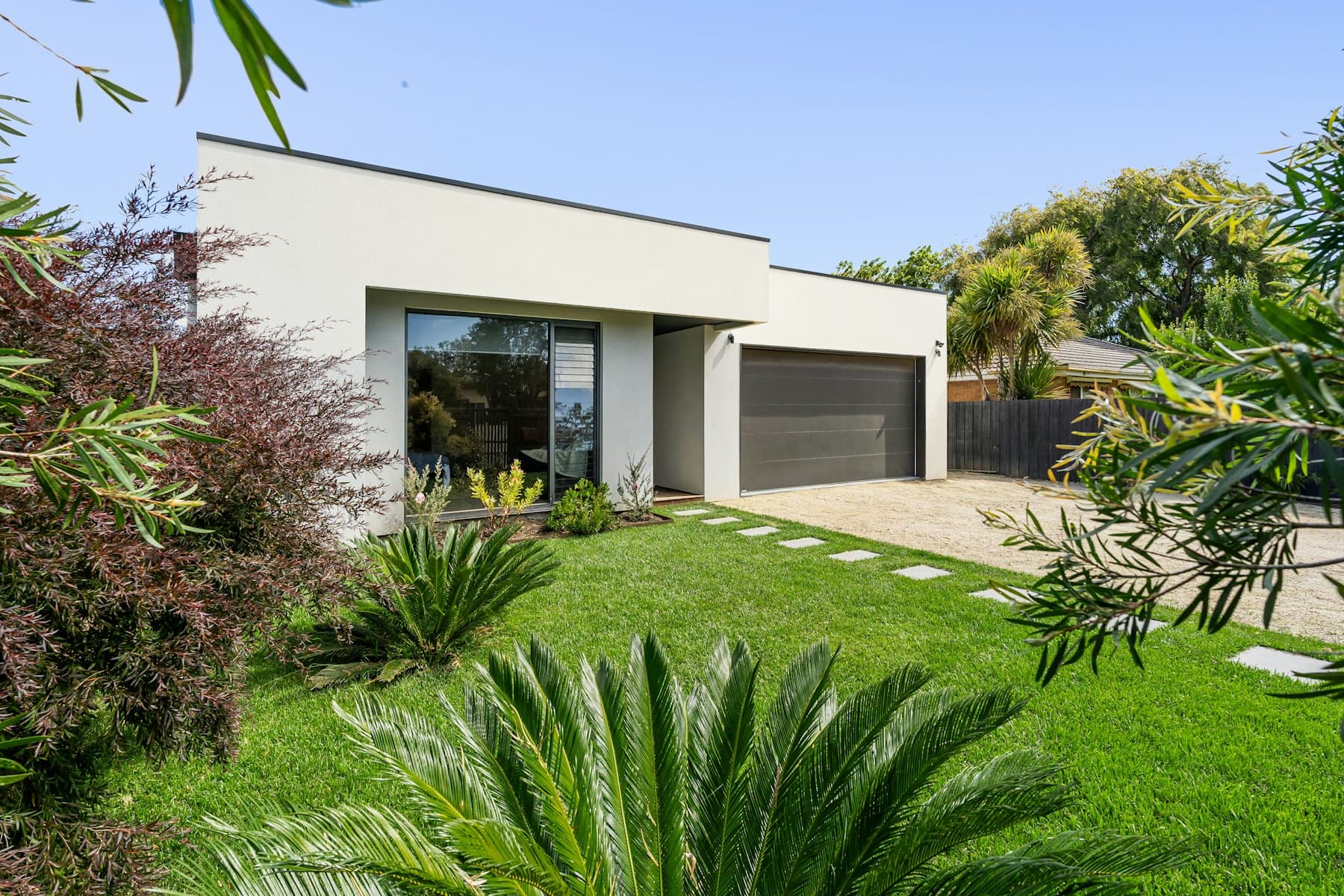 Single-story house with a landscaped front yard